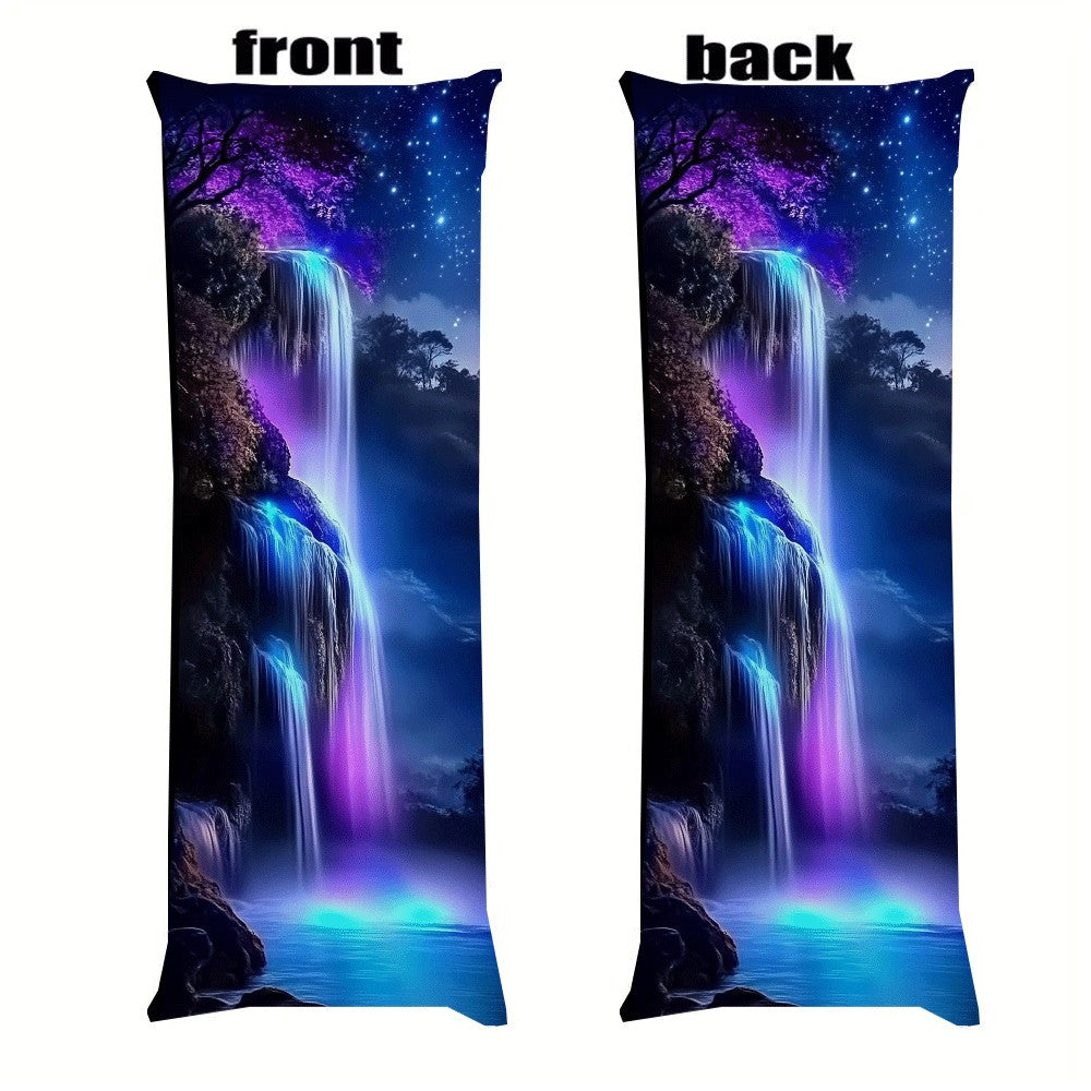 Purple Moonlight Falls Pillow Cover 137x51cm Extra Long Cushion Case for Bed Sofa