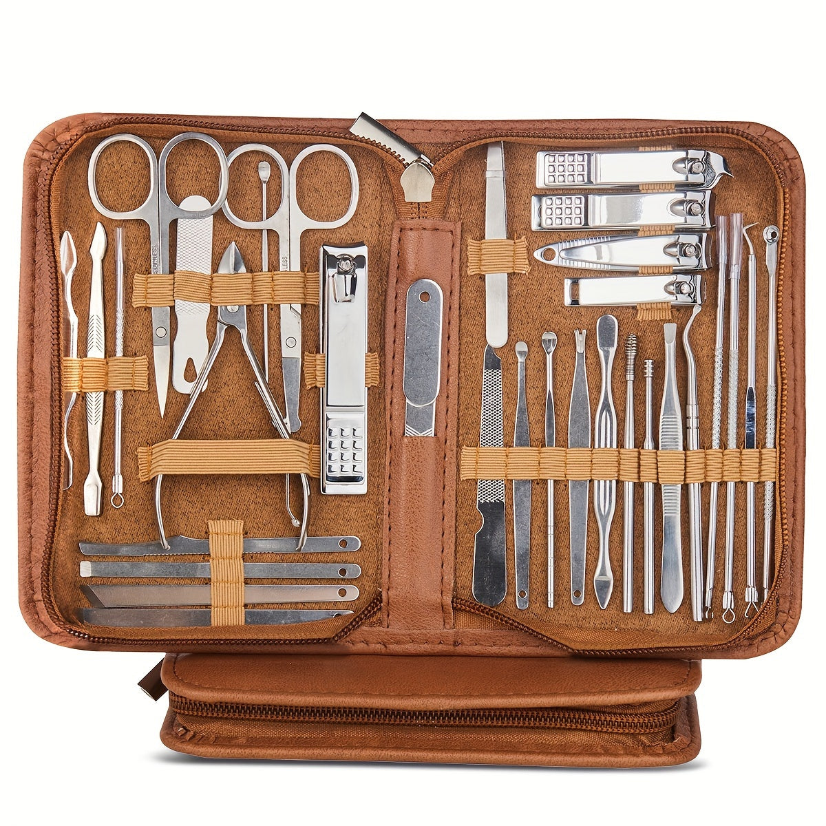 32-Piece Stainless Steel Manicure Set with Nail Clippers and Storage Case