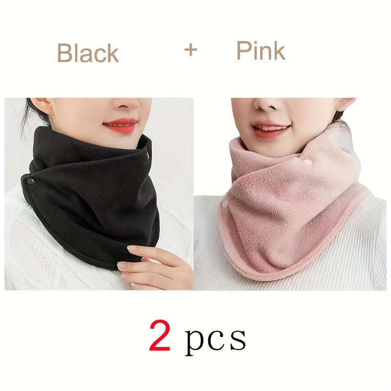 Two-Pack Warm Neck Scarves for Cycling Windproof Buckle Set
