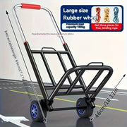 Foldable Hand Truck with Rubber Wheels and High Load Capacity for Home and Grocery Use