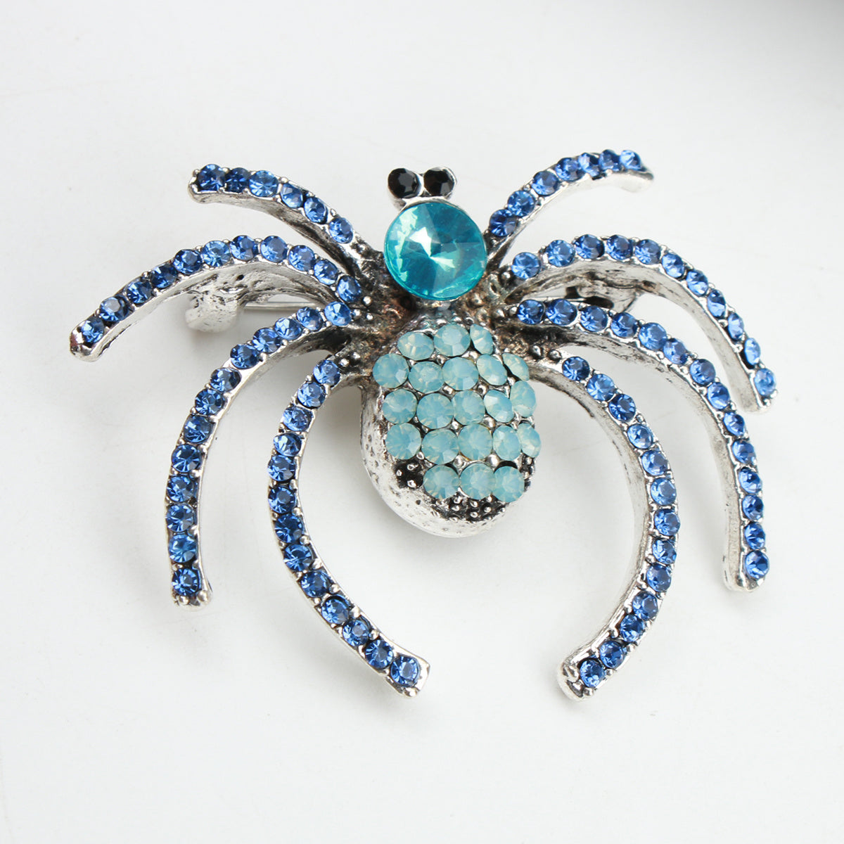 Spider Brooch Pin with Rhinestones Enamel Insect Corsage for Coats Jackets