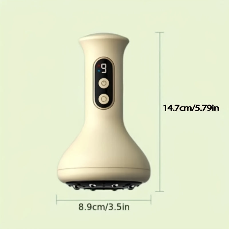 Yengil sariq elektr Gua Sha qirqish massajeri, so'ruvchi kubik bilan, USB orqali zaryadlanadigan, qarindoshlar va do'stlar uchun ideal sovg'a