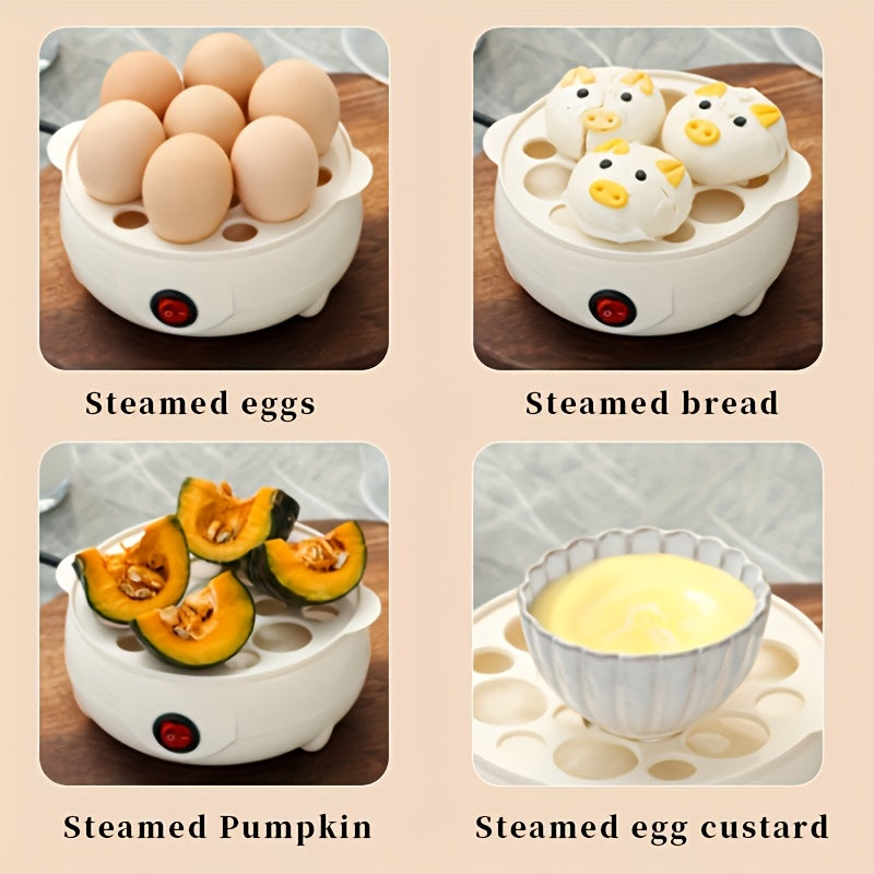 Cocedor y vaporera de huevos automático con base de acero inoxidable de gran capacidad, tapa transparente y diseño en forma de hemisferio para una cocción uniforme