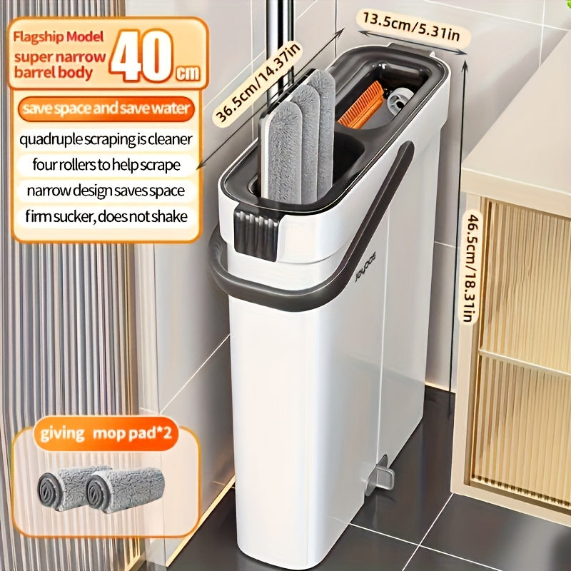 2024 Handwash-Free Mop Set Stainless Steel No Power Multi-Use with Bucket