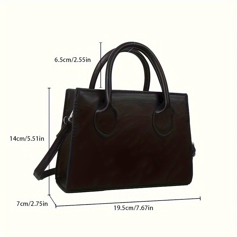 Mini Square Handbag for Women Zipper Closure Adjustable Shoulder Strap Casual Formal