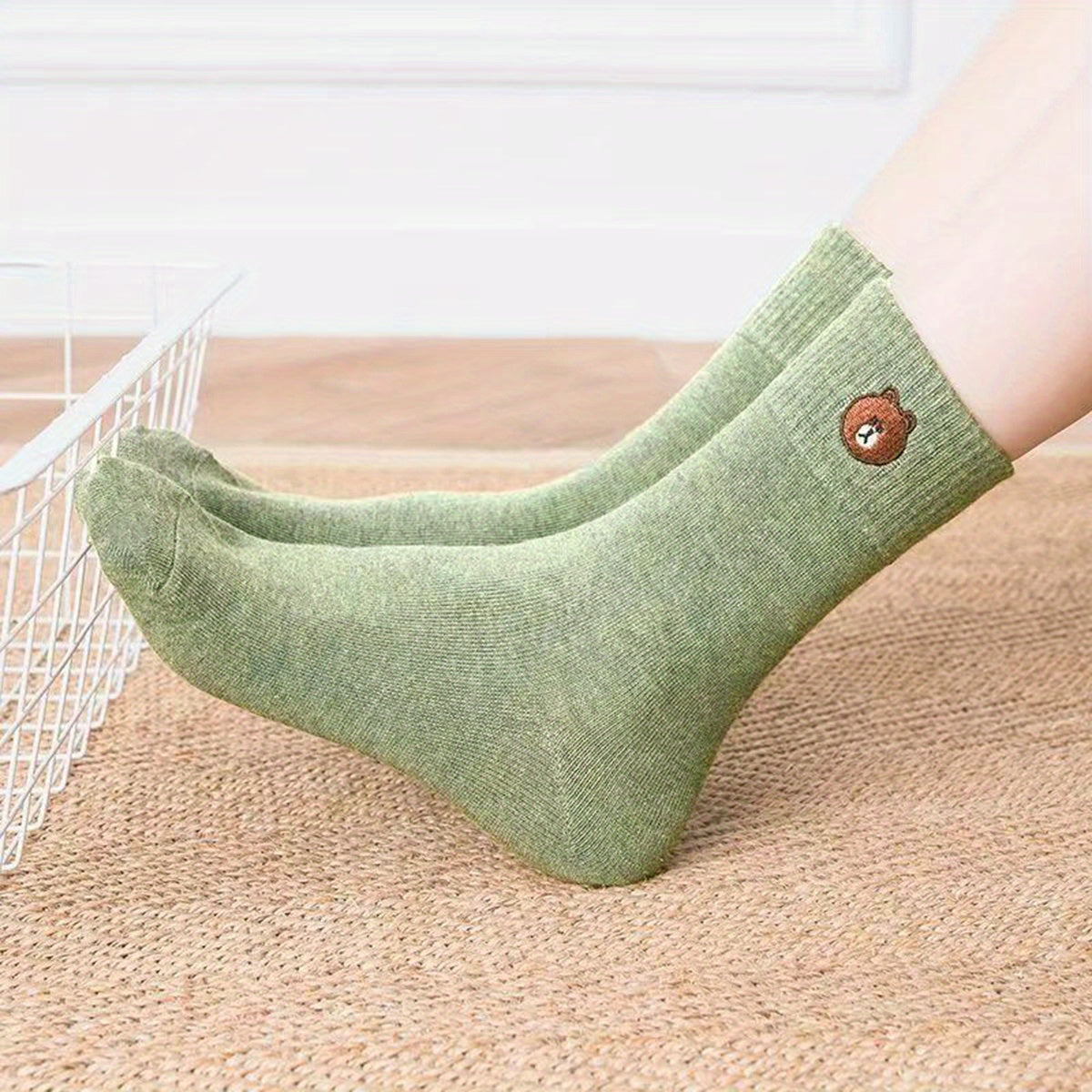 Breathable Odor-Proof Sports Socks for Men and Women 5 Pairs Knit Fabric