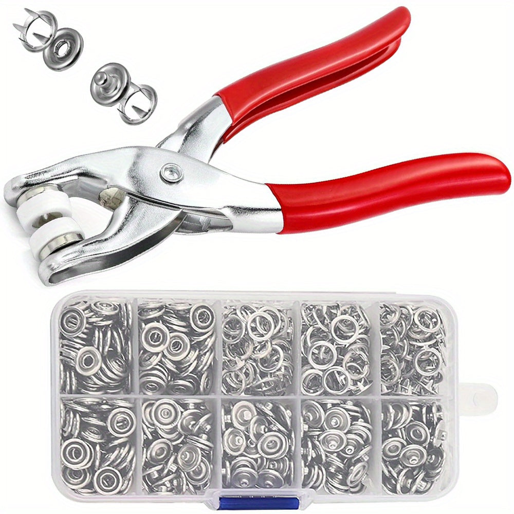 Iron Fastener Set 400 Pieces with Pliers for DIY Clothing Sewing Enthusiasts