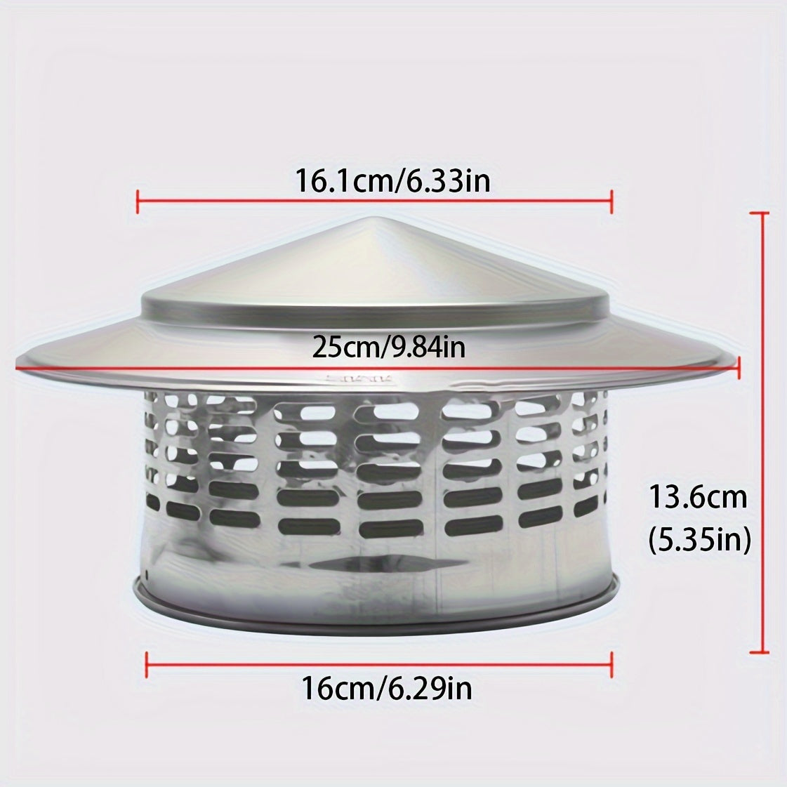 304 Stainless Steel Chimney Cap with Ventilated Rain Cover for Heating and Cooling
