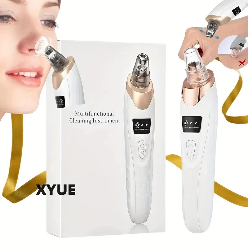 2025 Новый перезаряжаемый вакуумный очиститель от черных точек с 5 насадками - глубокая очистка пор для ухода за лицом и борьбы с акне, портативный, мягкий, безопасный