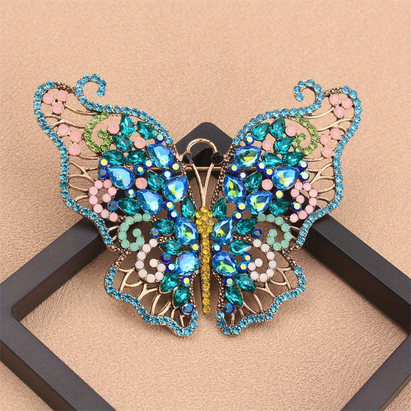 Butterfly Brooch Rhinestones Elegant Jewelry for Clothing Bags Hats