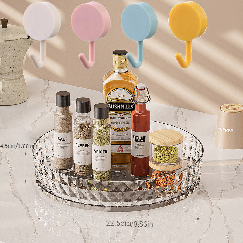 Rotating Spice and Snack Box with Storage Rack, Compact Countertop Organizer