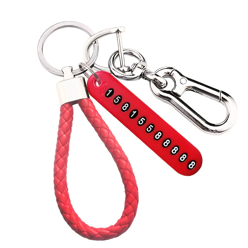 Unisex Anti-Lost Keychain Pendant With Phone Number Strip