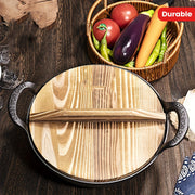 Wok chino de hierro fundido y sartén para saltear duradera, utensilios de cocina de hierro sin recubrimiento