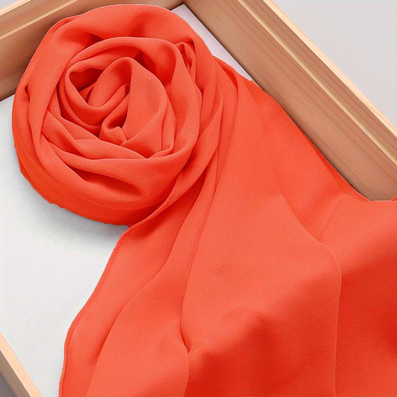 Woven Polyester Chiffon Hijab Scarf Solid Color Lightweight Muslim Head Cover for Casual Ramadan