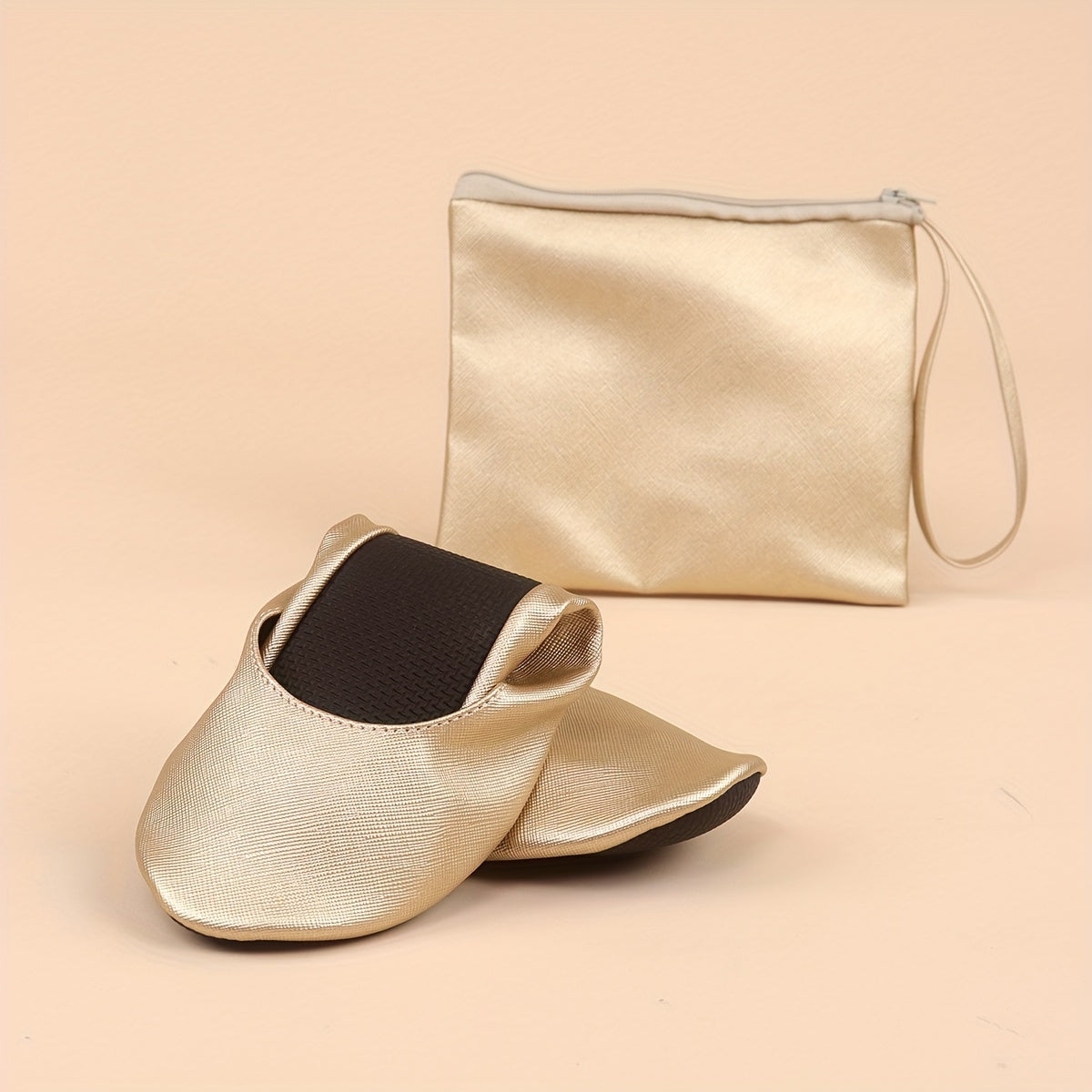 Zapatos planos ligeros de interior con patrón de cruz en negro para mujer