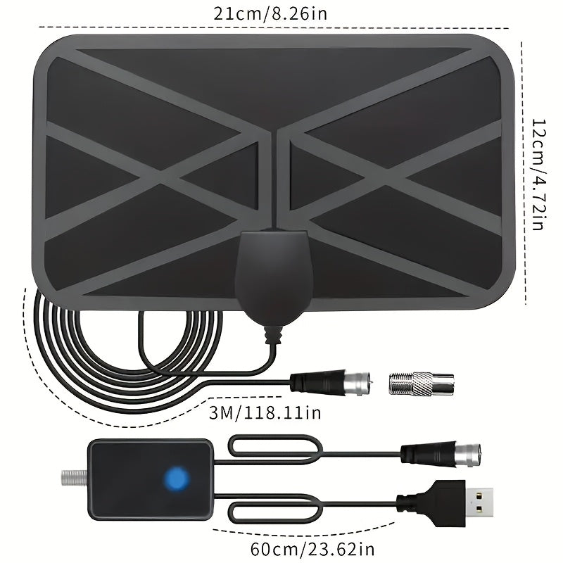 Indoor HDTV Antenna 4K 1080P Signal Booster 430 Mile Range USB Powered Smart Switch