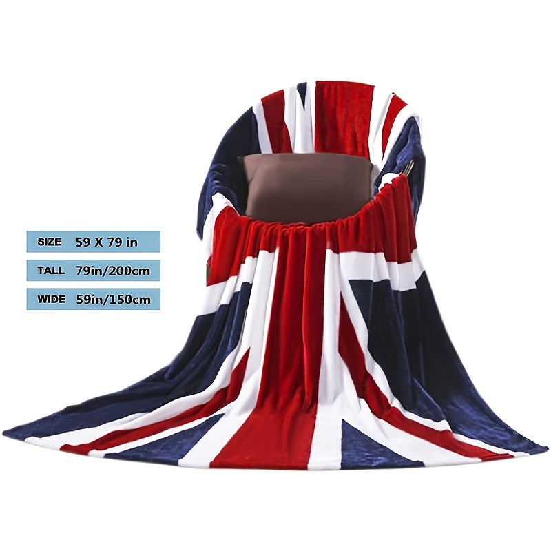 British Flag Fleece Blanket 59x79 Inches Cozy Warm Throw for Couch Sofa Travel