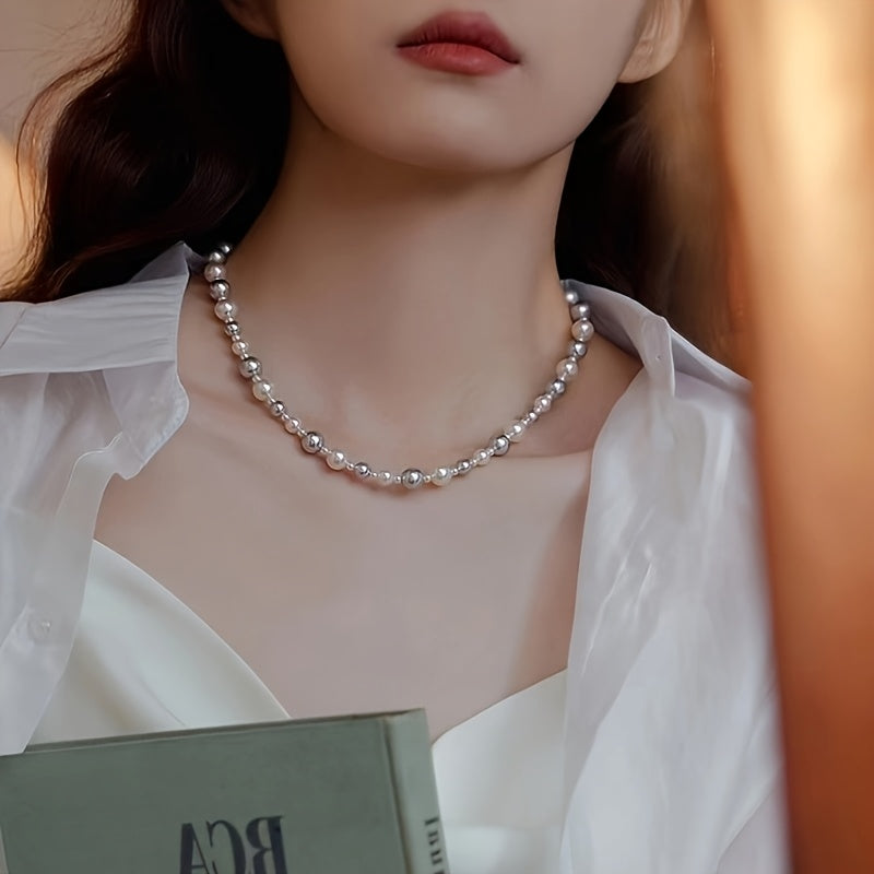 Women's Pearl Necklace with Shell, Elegant Luxury Jewelry for Daily and Party Wear