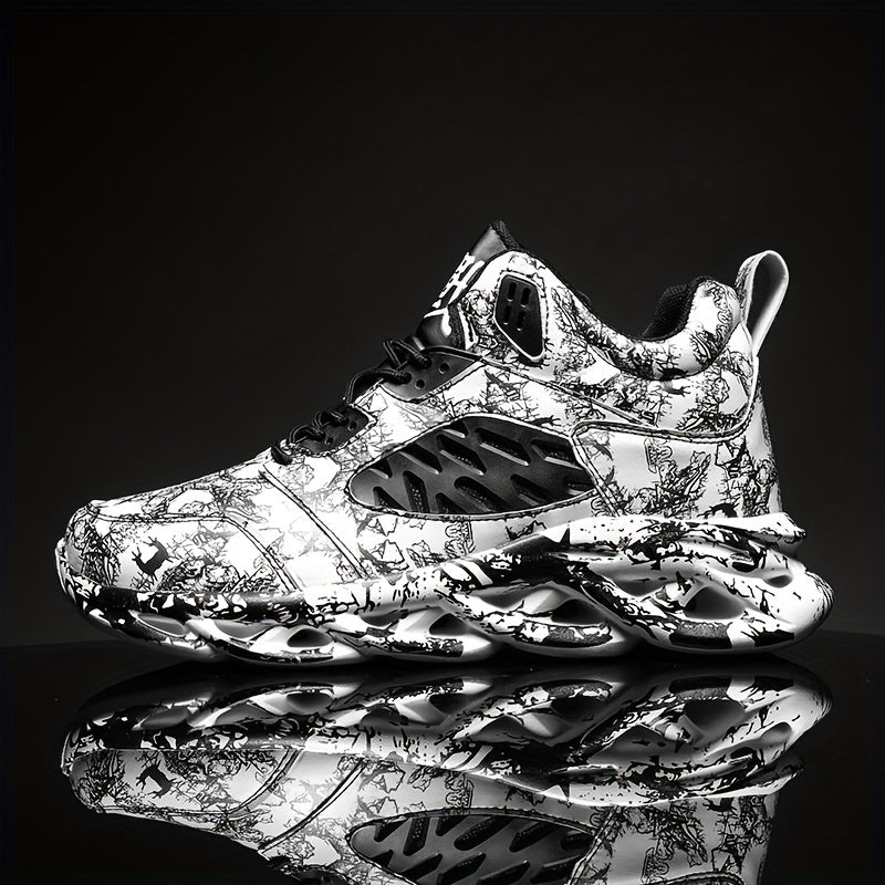 Men's Mesh Camouflage Sneakers for Jogging Tennis and Gym Breathable Shock Absorbing