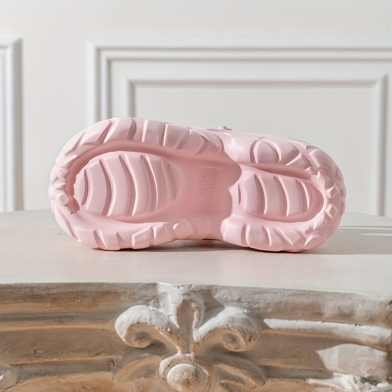 Girls Pink EVA Clogs with Charms Casual Beach Sandals All-Season