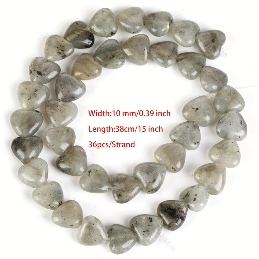 Heart-Shaped Stones Set 10mm Rose Quartz Lapis Lazuli Amazonite for Jewelry Making