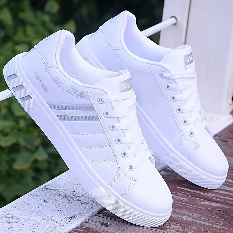 Women's Synthetic Low-Top Sneakers Black White Casual Casual Walking Comfortable