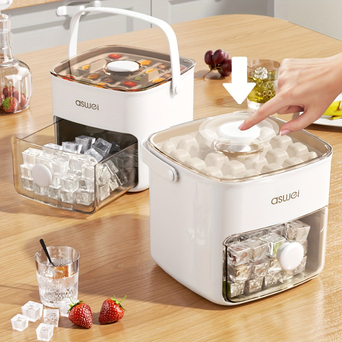 Ice Maker Large Capacity 48 Grids Food Grade Plastic Ice Cube Mold