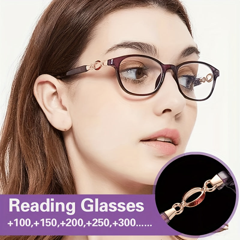 Women's 3-in-1 Reading Glasses Multi-Focus Presbyopia Eyeglasses +1.0 to +4.0