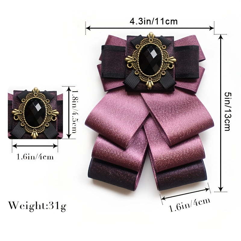 Erkaklar uchun ikki qatlamli rasmiy kostyum, gulli yaka va kamon bilan, to'y va banket uchun