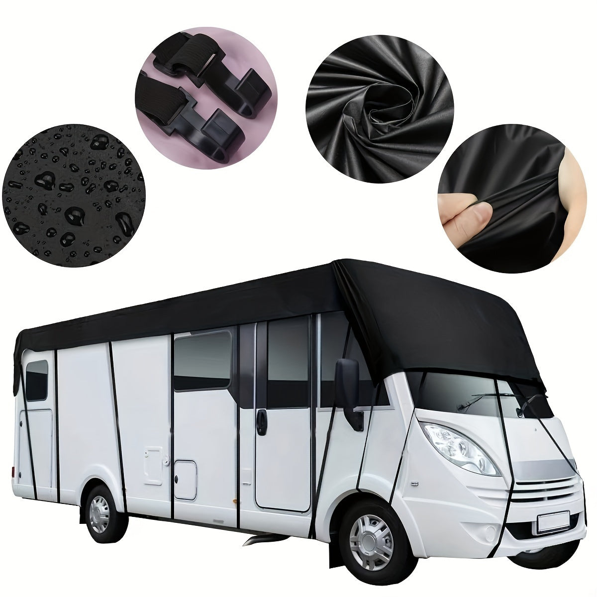 Lona de cubierta para techo de autocaravana 210D impermeable a polvo, resistente a los rayos UV, protector solar 12x12 pies