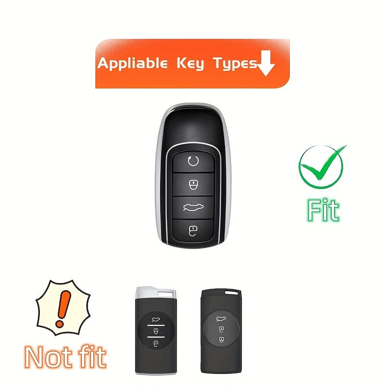 Car Key Fob Cover TPU Remote Case with Keychain for SUV Compact Car