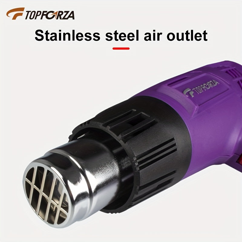 1200W Dual-Temperature Heat Gun with Nozzles for Shrinking PVC and Paint Stripping