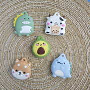 Unisex Silicone Airtag Case Keychain Animal Food Theme Protective Covers