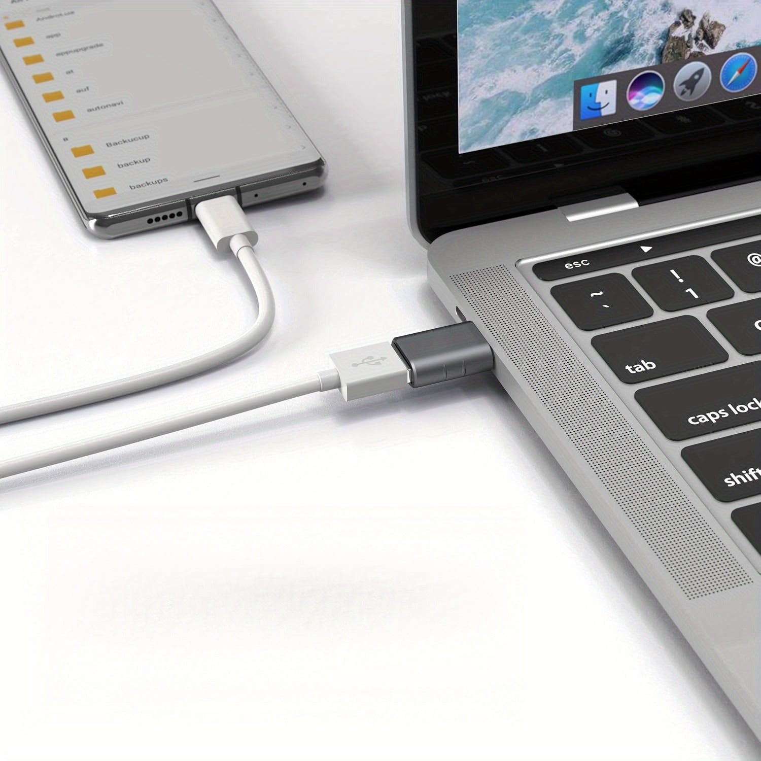 Adaptador convertidor de USB-C a USB 3.2 de alta velocidad, transferencia de datos de 10G para MacBook, iPhone, smartphones, portátiles