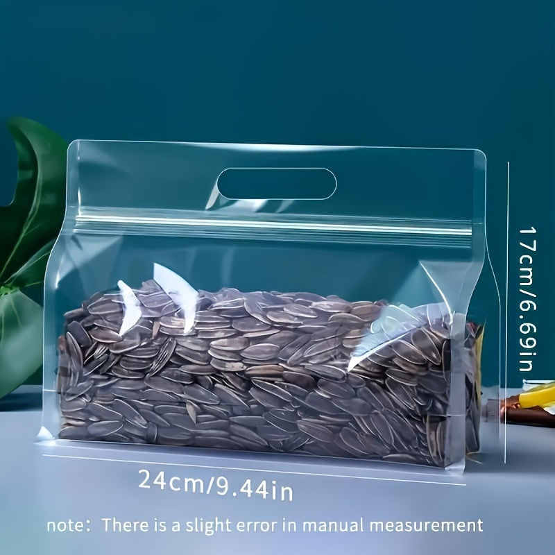 Qattiq plastmassadan tayyorlangan, 15 ta bo'lakdan iborat, ochilmaydigan o'z-o'zini yopadigan oziq-ovqat saqlash sumkalar, atıştırmalıklar, donlar, choy, qo'ziqorinlar va makaronlar uchun. Aniq shaffof oshxona pantry tashkiloti uchun muhim elementlar.