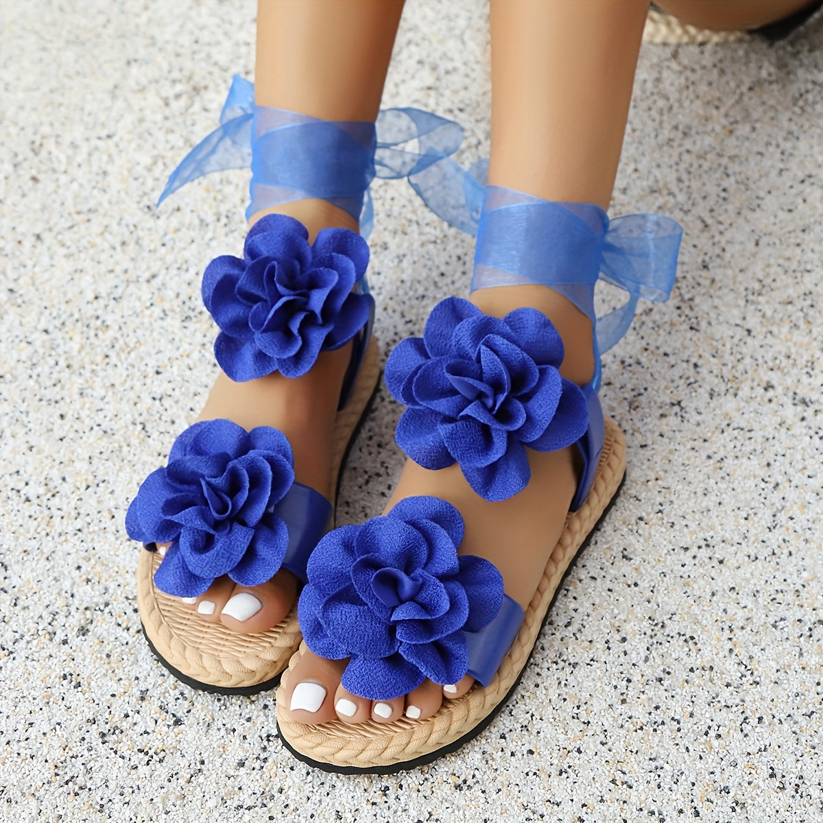 Women's Summer Floral Sandals EVA Flat Heel Indoor Outdoor Footwear