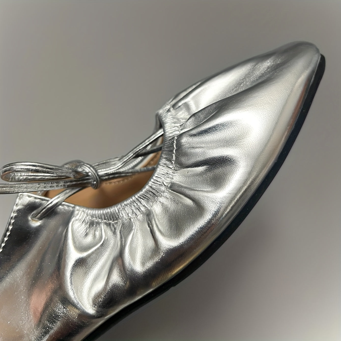 Women's Flat Shoes Vintage Square Toe Loafers Silver Gold