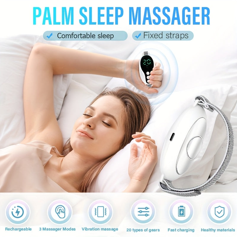 Dispositivo portátil de ayuda para dormir con configuraciones ajustables, recargable por USB, herramienta de masaje con cuerda de mano
