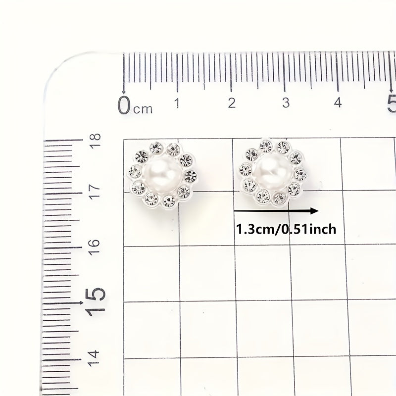 200 piezas de cuentas de flor de rhinestone y perlas con garras doradas para hacer joyería