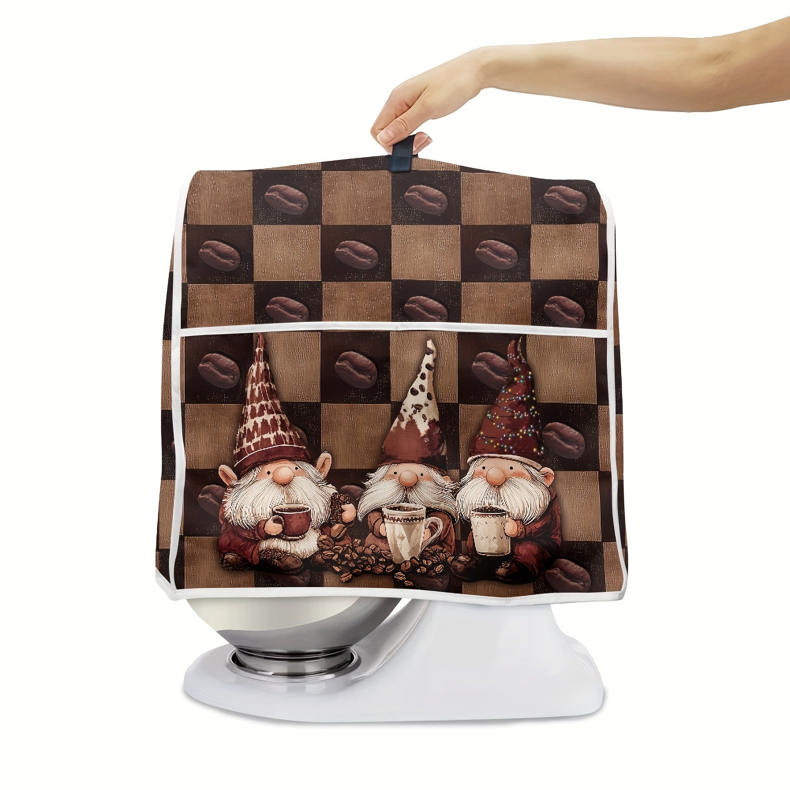 Kitchen Appliance Cover for Mixer and Coffee Machine Foldable Dust Cover with Pocket and Handle