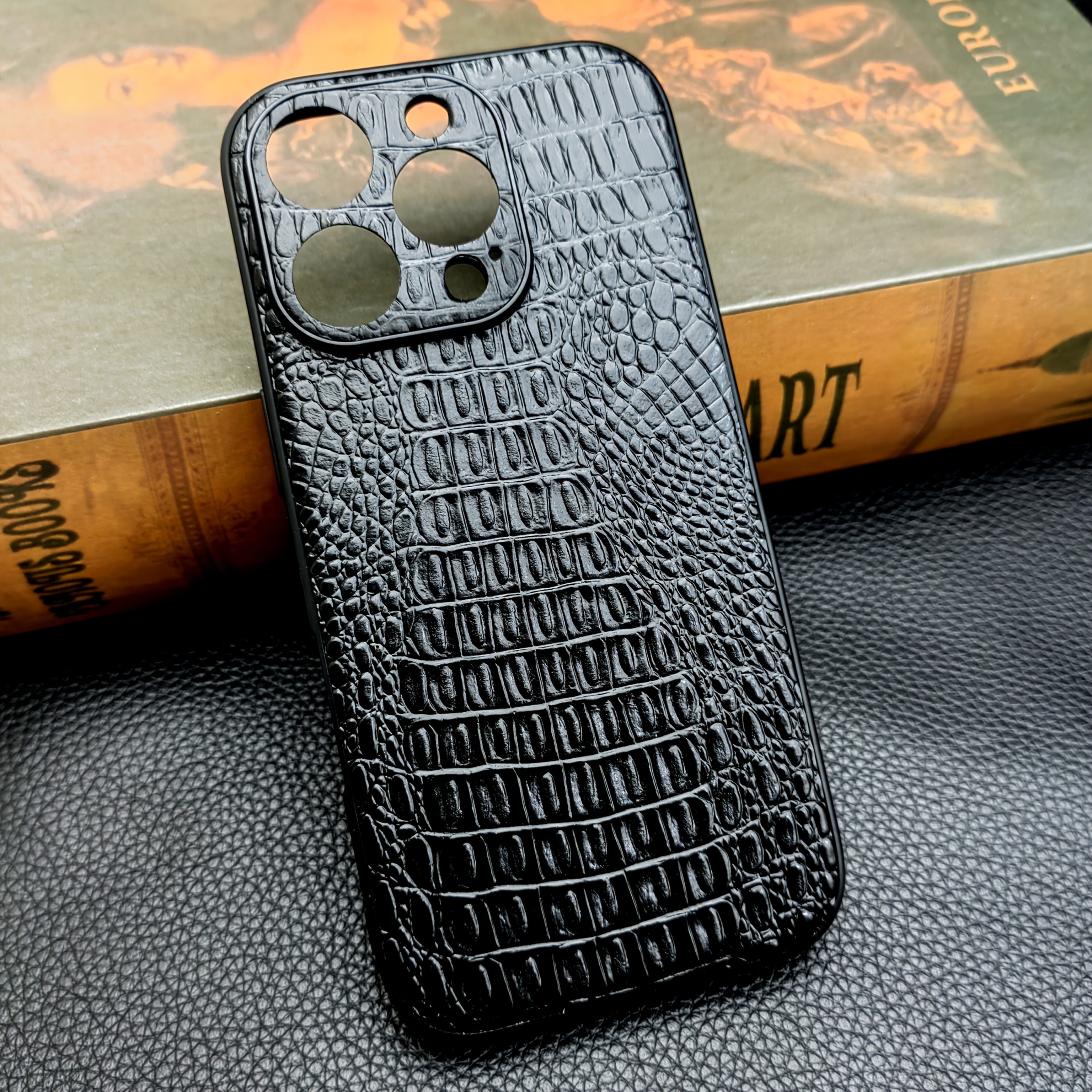 Genuine Leather Phone Case for Apple iPhone 13-16 Series Shockproof and Anti-Slip