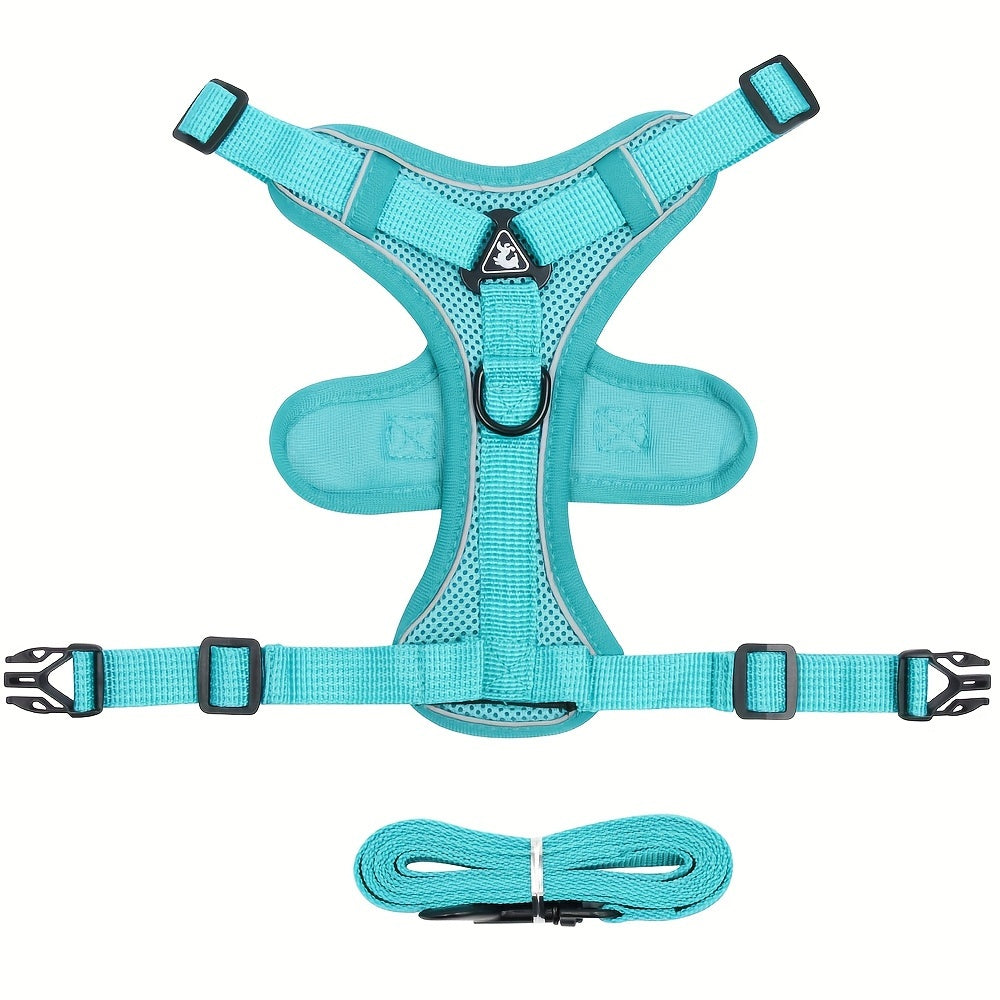 Breathable Reflective Vest-Style Cat Harness Set with Walking Rope for Outdoor Walks and Training