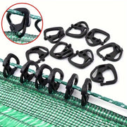 Set of 30 Black Alloy Plastic Curtain Hooks for Greenhouse Sunshade System