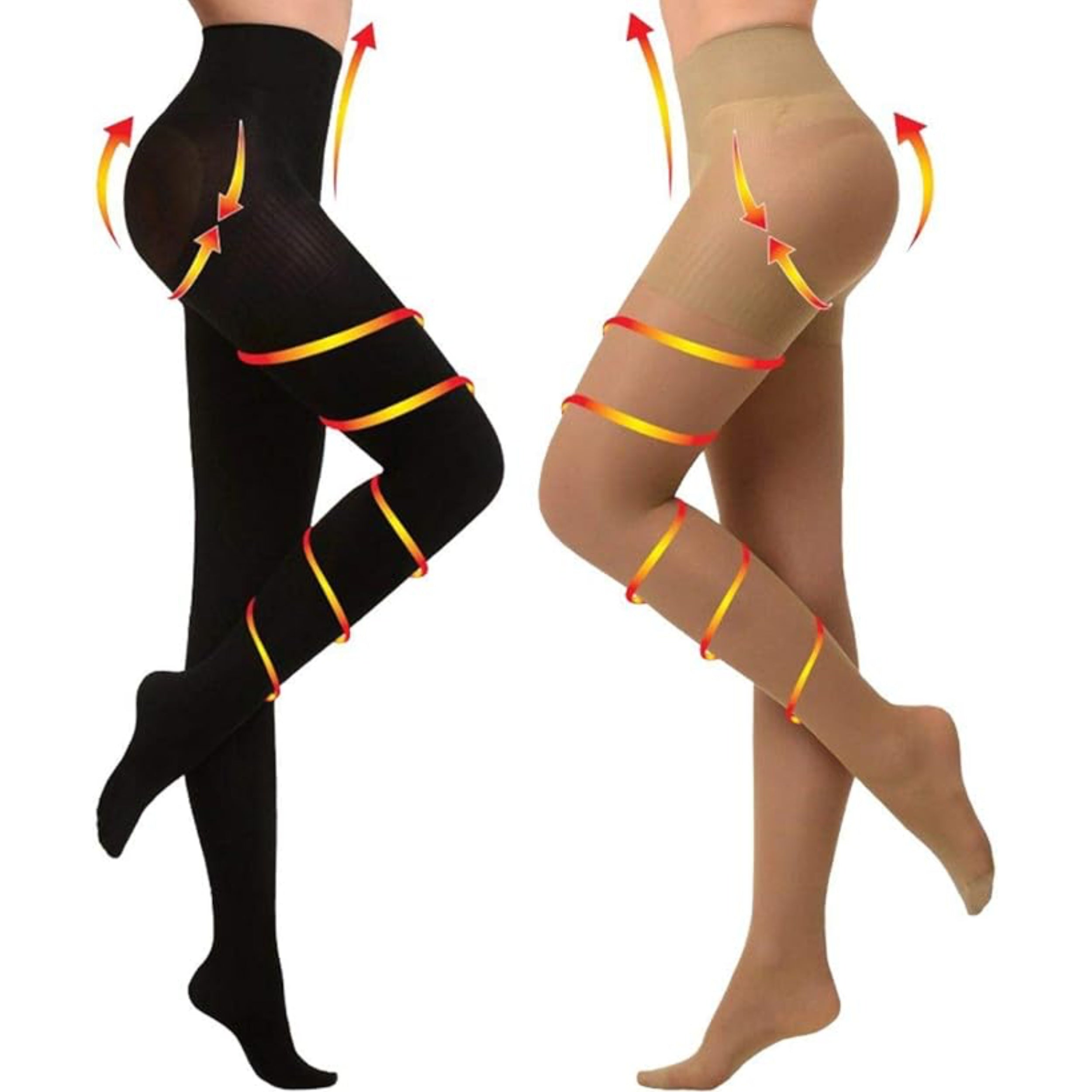 Women's Compression Socks 20-30mmHg Supportive Nylon Stockings Closed Toe