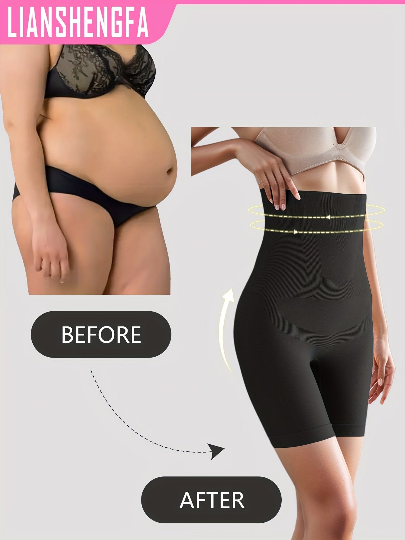 High-Waisted Body Shaping Pants with Anti-Roll Technology Breathable Slimming and Lifting