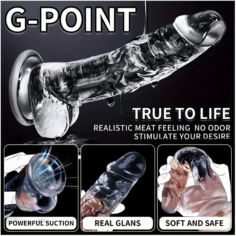 Adult Male Female Flexible Realistic Dildo with Suction Cup for Vaginal and Anal Use