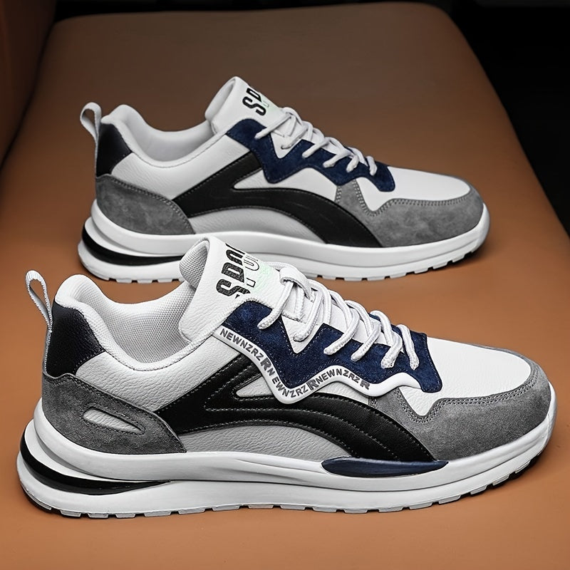 Men's Colorful Block Skate Shoes Casual Lace-Up Sneakers for Street Style Outdoor Activities