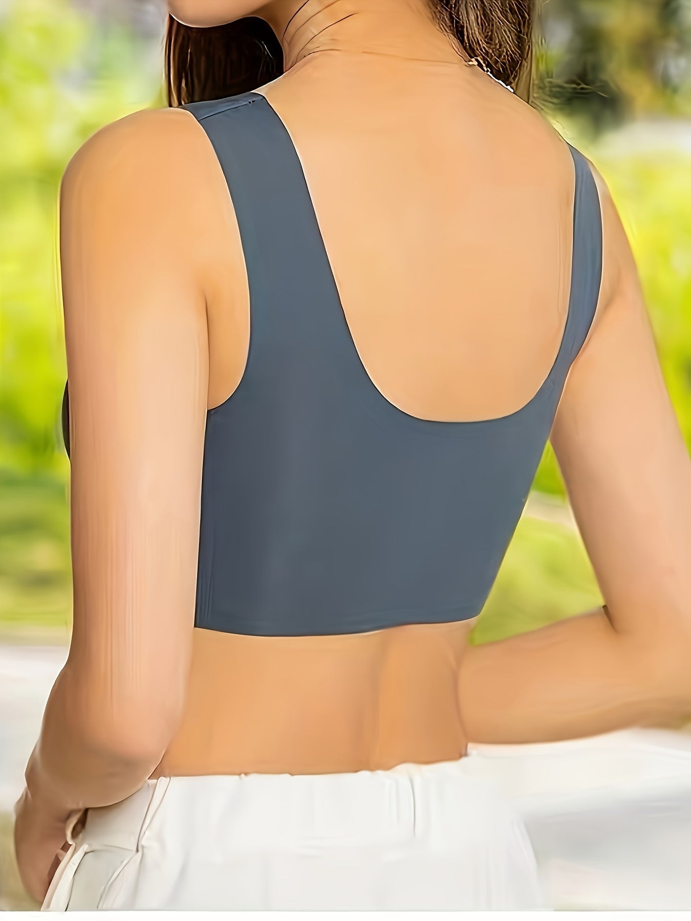 Women's Mesh Wireless V-Neck Sports Bra Breathable Comfortable Lingerie