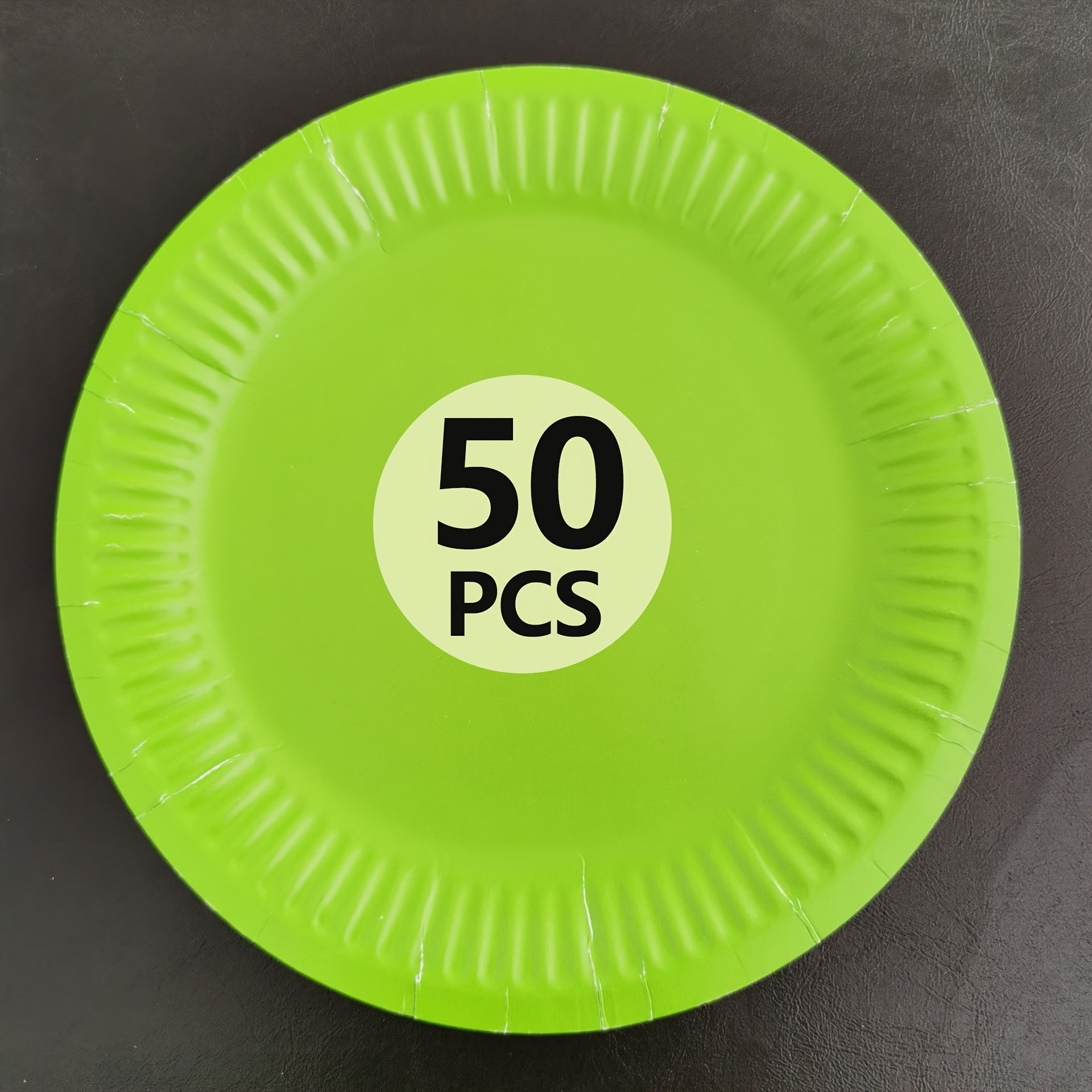 Disposable Paper Plates Set of 50, 15-22cm, Compostable, Leak-Proof for Snacks and Holidays