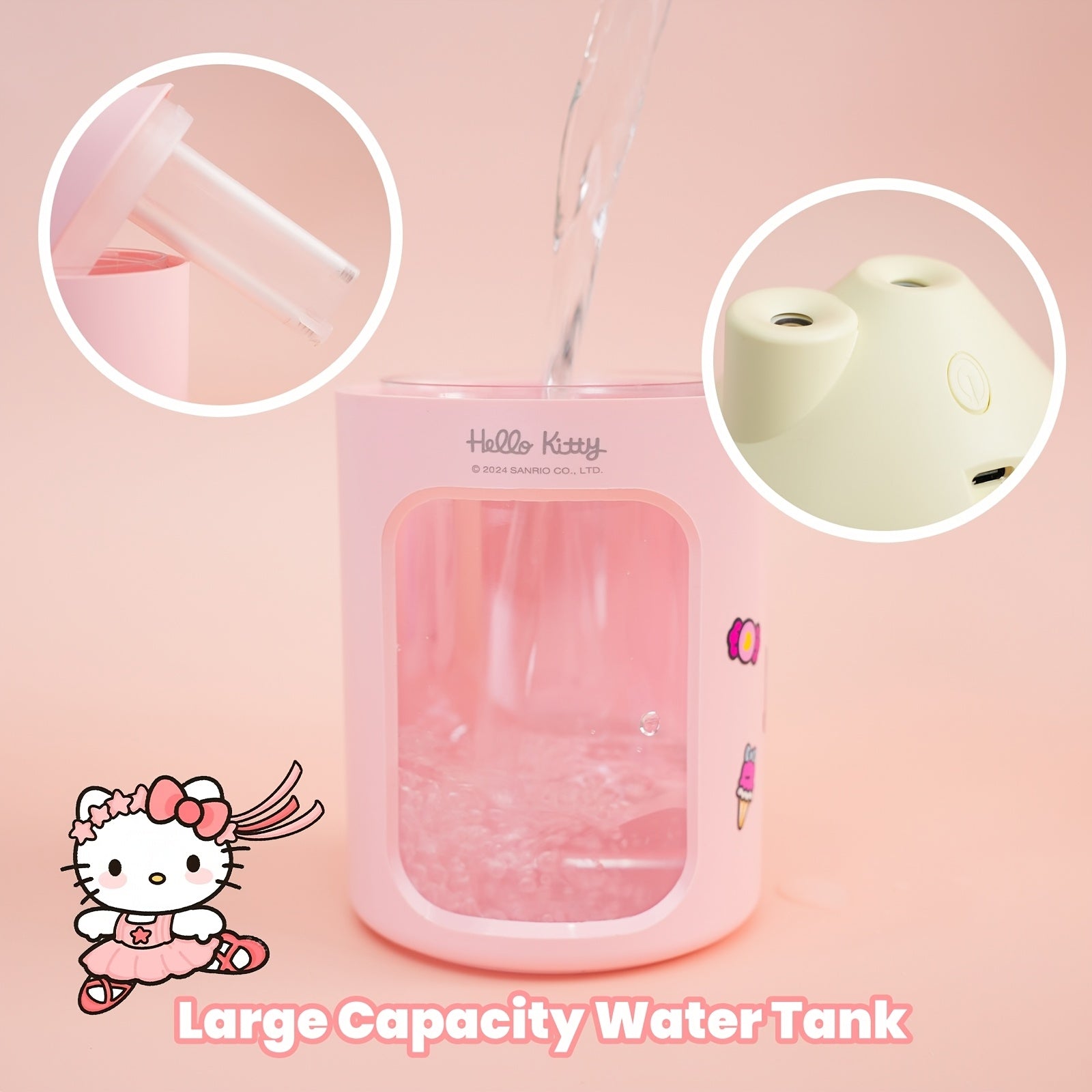 Mini namlagich USB bilan quvvatlanadigan, shovqinsiz kechki chiroq, 450ml yuqoridan to'ldiriladigan